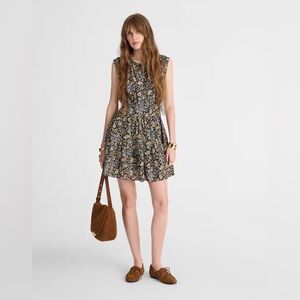 Madewell Amor Floral Sleeveless Mini Dress Cotton Viscose Size M NWT